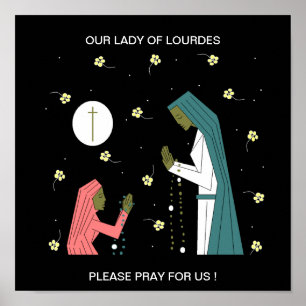 UNSERE LADY OF LOURDES BITTE BITTE FÜR UNS BITTE B POSTER