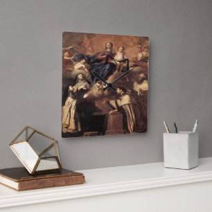 Unsere Lady of Mount Carmel 1641 Quadratische Wanduhr