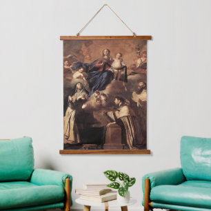 Unsere Lady of Mount Carmel 1641 Wandteppich Mit Holzrahmen