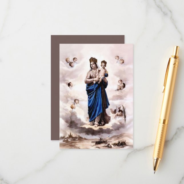 Unsere Lady of Prompt Success BW mit Gebet Begleitkarte (Vorderseite/Rückseite Beispiel)