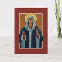 Unsere Lady of the Rosary (Mary) Icon Blank Note C