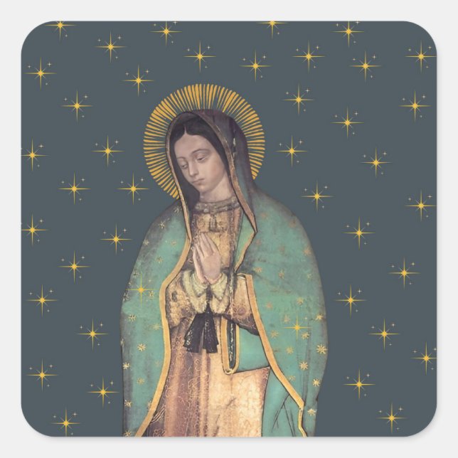 Unsere Lady von Guadalupe-Aufkleberblätter Quadratischer Aufkleber (Vorderseite)