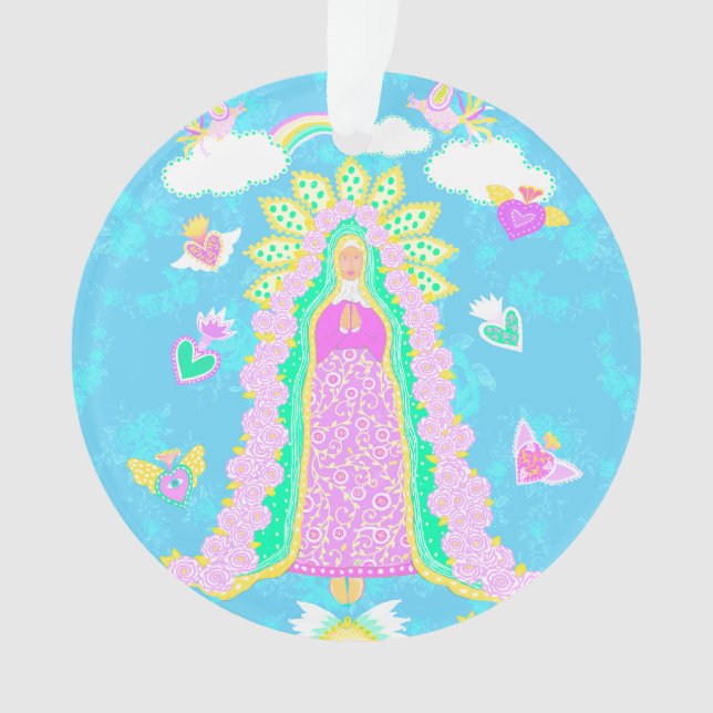 Unsere Lady von Guadalupe Blue Ornament (Vorderseite)