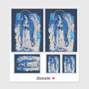 Unsere Lady von Guadalupe Collage Design Aufkleber