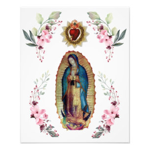 Unsere Lady von Guadalupe, heiliges Herz Jesu Fotodruck
