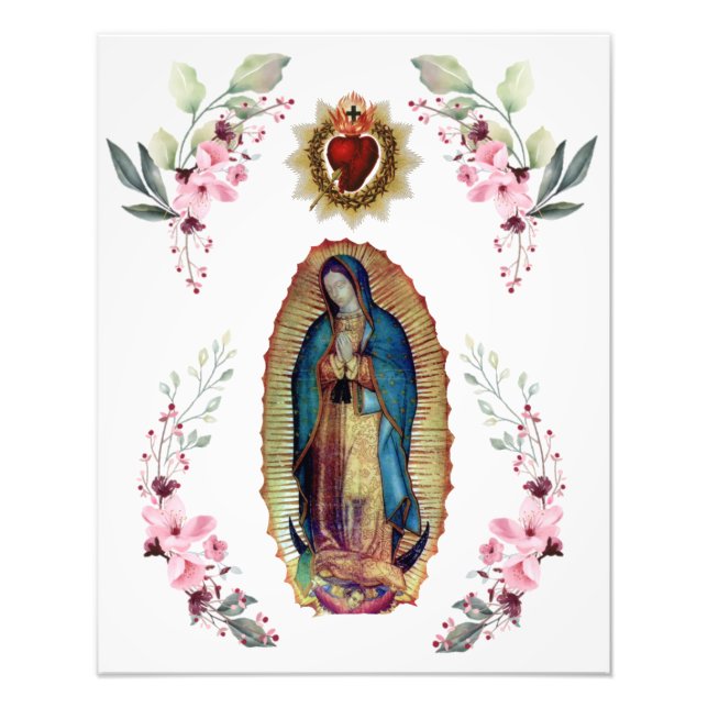 Unsere Lady von Guadalupe, heiliges Herz Jesu Fotodruck (Vorne)