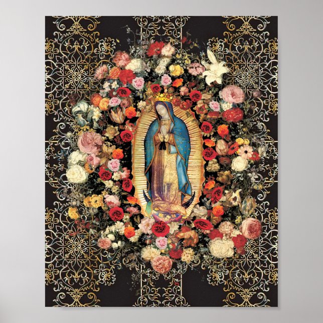 Unsere Lady von Guadalupe Jungfrau Mary Colorful Poster (Vorne)