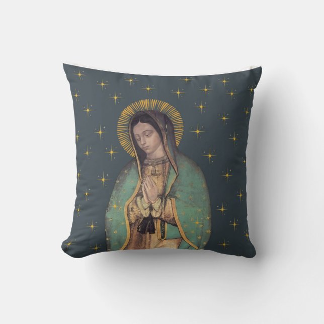 Unsere Lady von Guadalupe Jungfrau Mary Throw Kiss Kissen (Vorderseite)