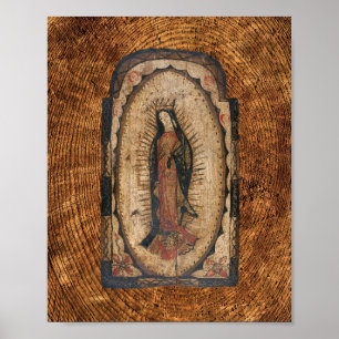 Unsere Lady von Guadalupe Jungfrau Mary Wood Look Poster