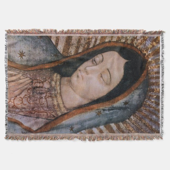 Unsere Lady von Guadalupe Jungfrau Tilma Bust Blan Decke (Vorderseite)