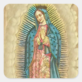 Unsere Lady von Guadalupe katholische hispanische  Quadratischer Aufkleber