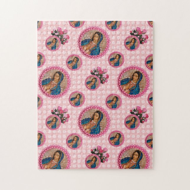 Unsere Lady von Guadalupe Pink Roses Notebook Puzzle (Vertikal)