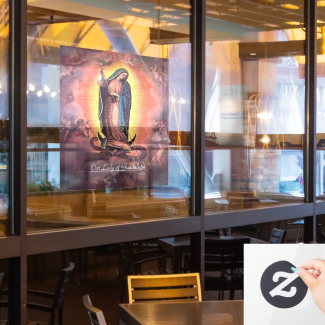 Unsere Lady von Guadalupe Rev12 Fensteraufkleber (Restaurantfenster)