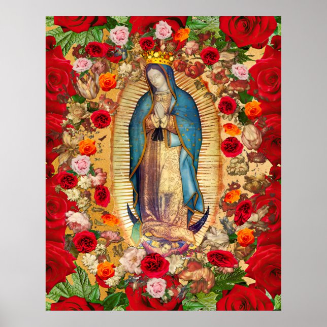 Unsere Lady von Guadalupe Rote Rosen Poster (Vorne)