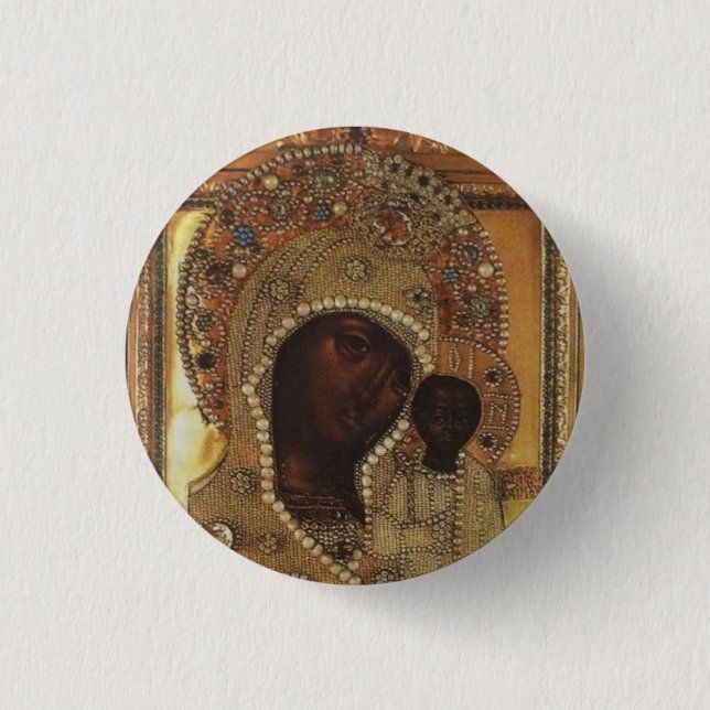 Unsere Lady von Kasan Button (Vorderseite)