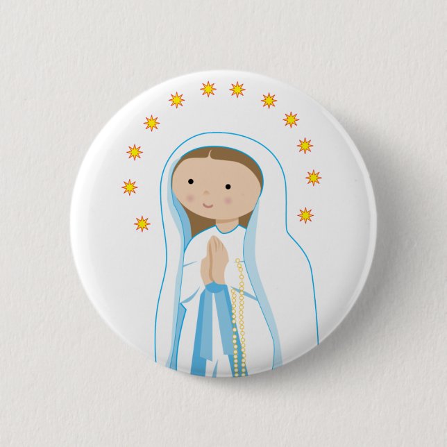 Unsere Lady von Lourdes Button (Vorderseite)