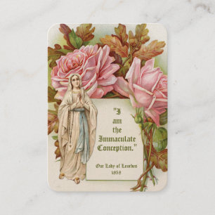 Unsere Lady von Lourdes katholisches Vintages Gebe Platzkarte