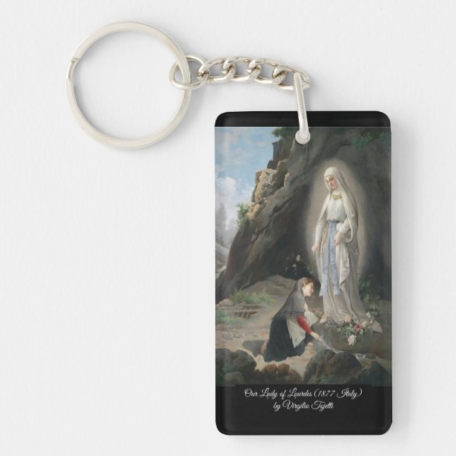 Unsere Lady von Lourdes Schlüsselanhänger (Vorderseite)