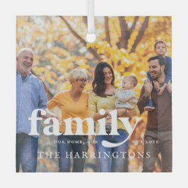 Unsere Liebe | Angebot für Familienname und Foto Ornament Aus Glas