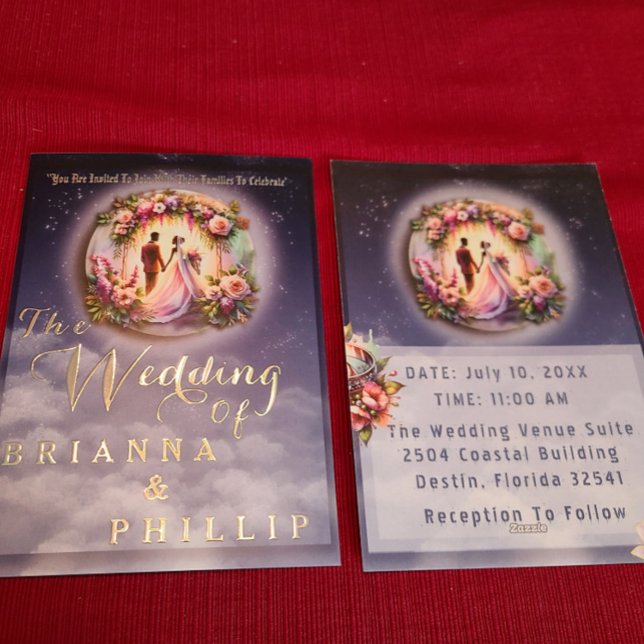 Unsere Liebe erreicht die Mondhochzeit Folieneinladung (Von Creator hochgeladen)