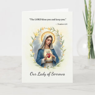 Unsere Liebe Frau der Schmerzen Gottes Frieden und Karte