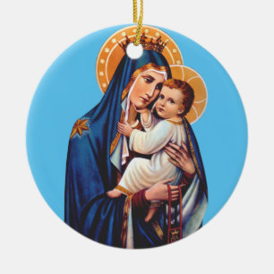 Unsere Liebe Frau vom Karmel Devotionalkunst Keramik Ornament