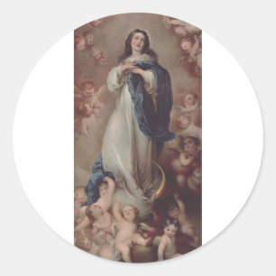 Unsere Liebe Frau von der Unbefleckten Empfängnis Runder Aufkleber