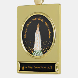 Unsere Liebe Frau von Fatima Prozession der Kerzen Banner-Ornament Gold