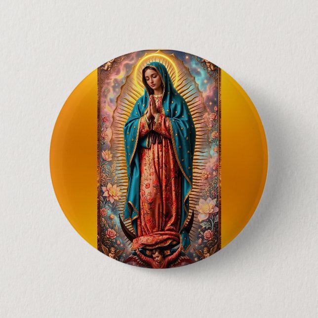 Unsere Liebe Frau von Guadalupe Button (Vorderseite)