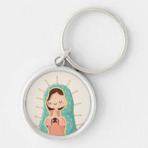 Unsere Liebe Frau von Guadalupe Kawaii Stil Schlüsselanhänger