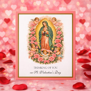 Unsere Liebe Frau von Guadalupe Maria Engel mit Ro Feiertagskarte