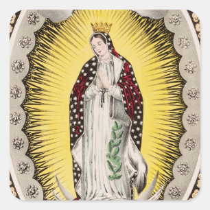 Unsere Liebe Frau von Guadalupe Quadratischer Aufkleber