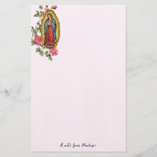 Unsere Liebe Frau von Guadalupe rosa Rosen Persona Briefpapier