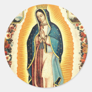 Unsere Liebe Frau von Guadalupe Runder Aufkleber