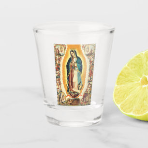 Unsere Liebe Frau von Guadalupe Strahlende Kunst Schnapsglas