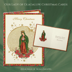 Unsere Liebe Frau von Guadalupe Weihnachts-Poinset Feiertagskarte