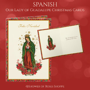 Unsere Liebe Frau von Guadalupe Weihnachts-Poinset Feiertagskarte