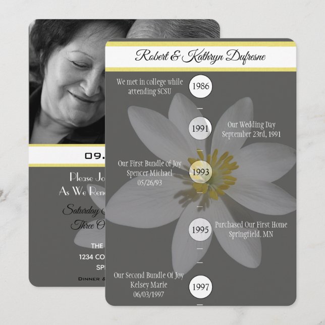 "Unsere Liebe Geschichte" Einladung zur Hochzeitsf (Vorne/Hinten)