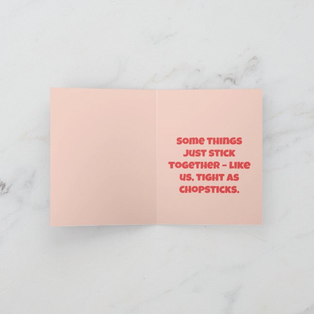 Unsere Liebe ist Chopstick - Niedlicher Feinschmec Karte (Innenseite)