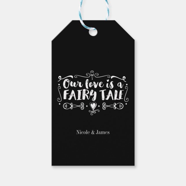 UNSERE LIEBE IST EIN FAIRE TALE Custom Wedding Gef Geschenkanhänger (Vorderseite)