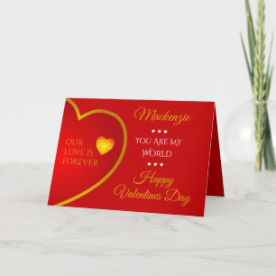 Unsere Liebe ist für immer rot Valentinstag Feiertagskarte