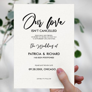 Unsere Liebe ist nicht abgesagt Hochzeitspause Postkarte