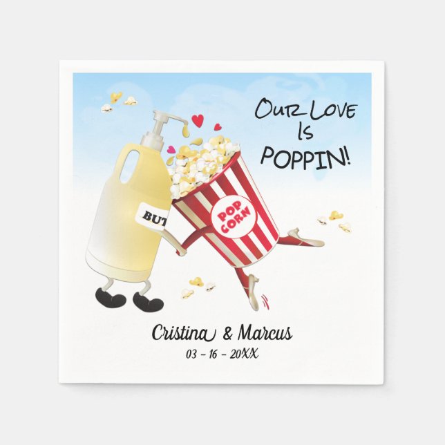 Unsere Liebe ist Poppin Popcorn Serviette (Vorderseite)