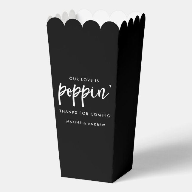 Unsere Liebe ist Poppin's Black & White Wedding Po Geschenkschachtel (Vorderseite)