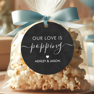 Unsere Liebe ist Poppping, Popcorn Chalkboard Wedd Geschenkanhänger