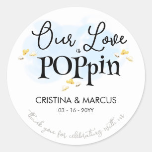 Unsere Liebe knallt Popcorn Runder Aufkleber