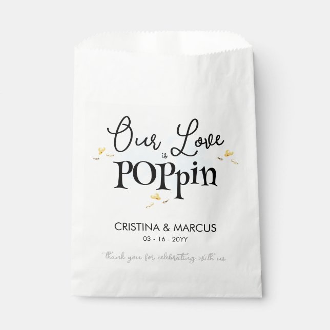 Unsere Liebe lässt Popcorn platzen Geschenktütchen (Vorderseite)