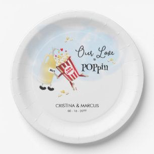 Unsere Liebe lässt Popcorn platzen Pappteller