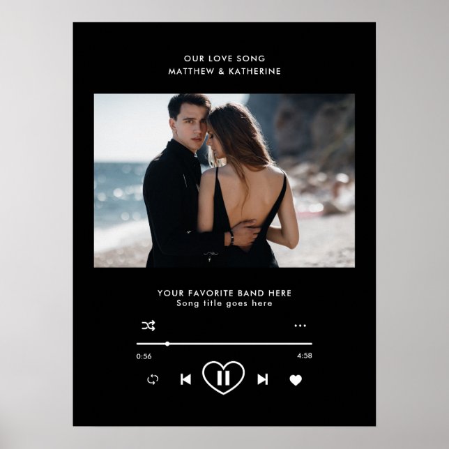 Unsere Liebe Song Black Foto Hochzeitstanz Song Poster (Vorne)
