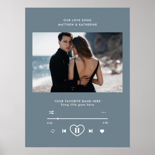 Unsere Liebe Song Custom Foto Hochzeitstanz Song Poster (Vorne)